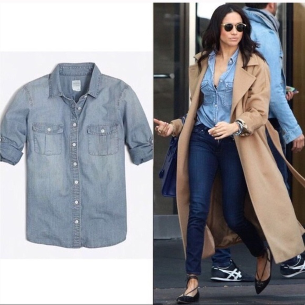 EUC J. Crew Classic Chambray Shirt